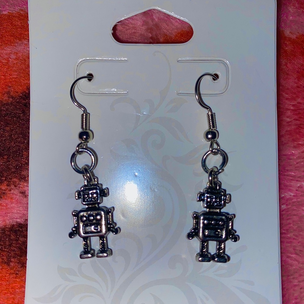 robot earrings